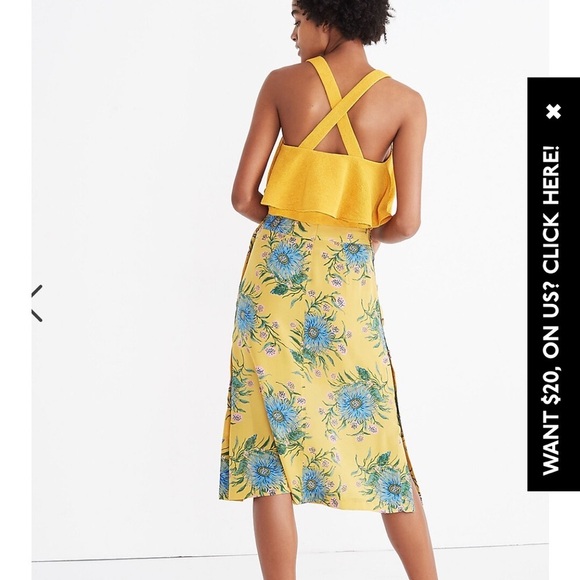 Madewell Dresses & Skirts - Madewell Silk Side-Button Skirt in Painted Blooms